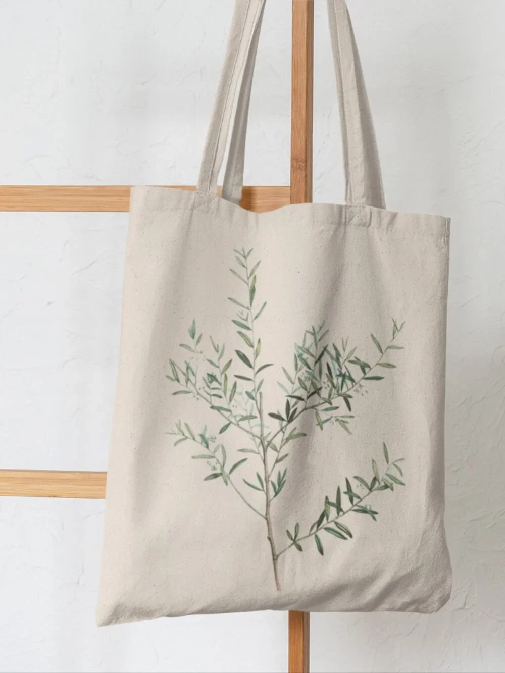 Myrtle Dahoon Vintage Botanical Print Graphic Canvas Tote Bag